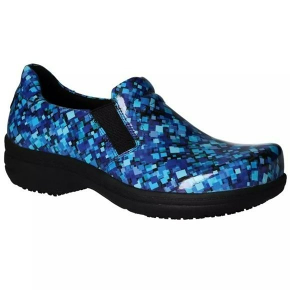 easy street Shoes - Easy Works Easy Street Bind Clogs Blue Spectral Print -7.5